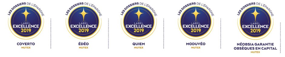 Liste des des 5 labels d'excellence 2019 pour les produits Mutex